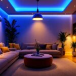 A photograph of a well-designed interior space featuring various types of indirect lighting