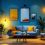 A photograph of a stylish and inviting living space illuminated by various affordable lighting options