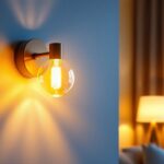 A photograph of a beautifully designed sconce light installed on a stylish wall