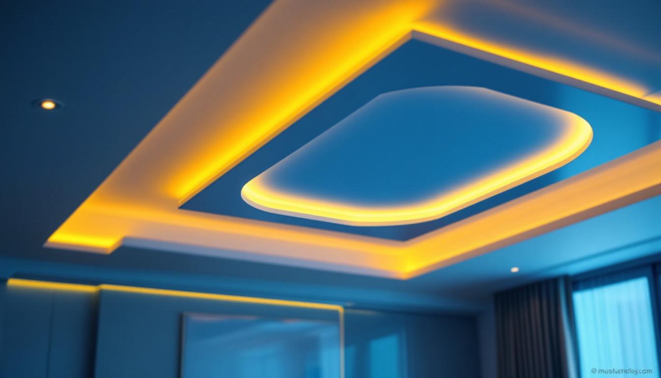 A photograph of a beautifully designed recessed ceiling light installation in a modern interior setting