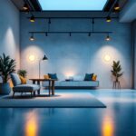 A photograph of a well-lit interior space showcasing flat lighting techniques