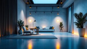 A photograph of a well-lit interior space showcasing flat lighting techniques