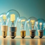 A photograph of a variety of light bulbs with different bases displayed together