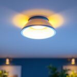 A photograph of a well-lit interior space featuring a stylish pot light fixture with a diffuser