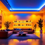 A photograph of a beautifully designed interior space illuminated by spectra led lights