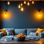 A photograph of a beautifully designed interior space featuring stylish barn lights