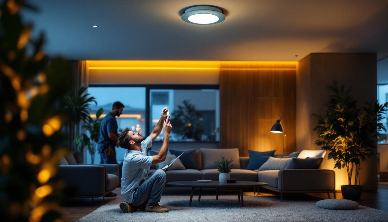 A photograph of a well-lit interior space showcasing a 4-inch recessed light in action