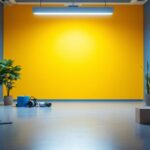 A photograph of a lighting contractor installing led retrofits in a commercial space