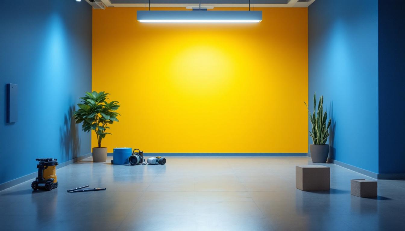 A photograph of a lighting contractor installing led retrofits in a commercial space