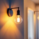 A photograph of a stylish light fixture sconce installed in a beautifully lit interior space
