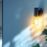 A photograph of a stylishly designed electric wall sconce in a modern interior setting