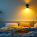 A photograph of a beautifully designed bedroom featuring stylish wall light fixtures that illuminate the space