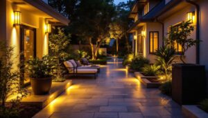 A photograph of a well-lit outdoor space showcasing super bright led lighting installations
