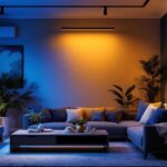 A photograph of a well-lit interior space featuring various styles of dimmable led canister lights in action