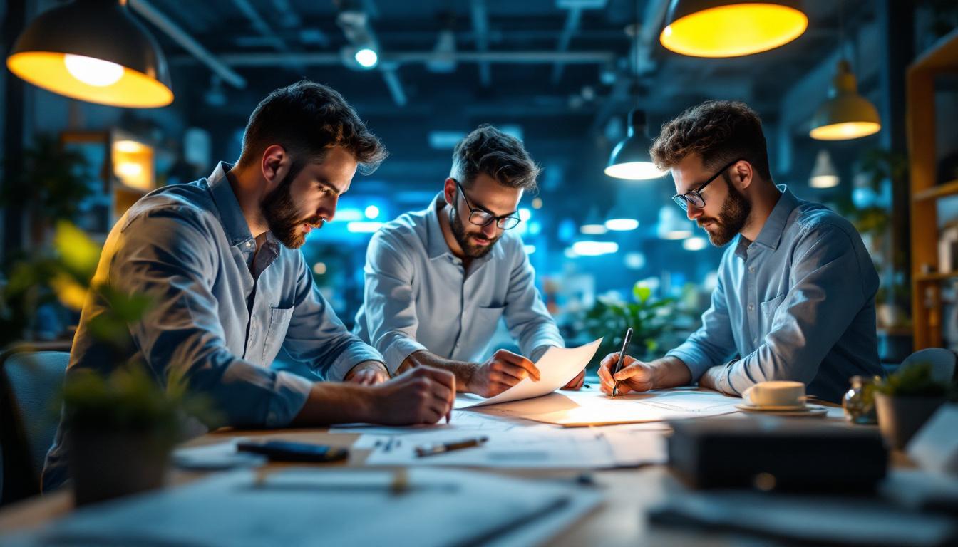 A photograph of a modern lighting design workspace