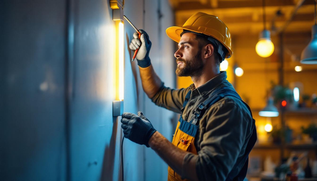 A photograph of a skilled electrician at work