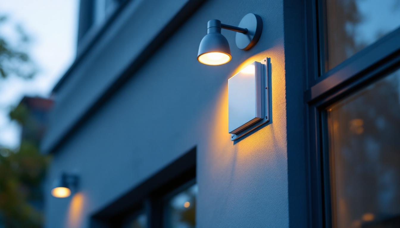 A photograph of a well-installed exterior surface mount junction box on a building facade