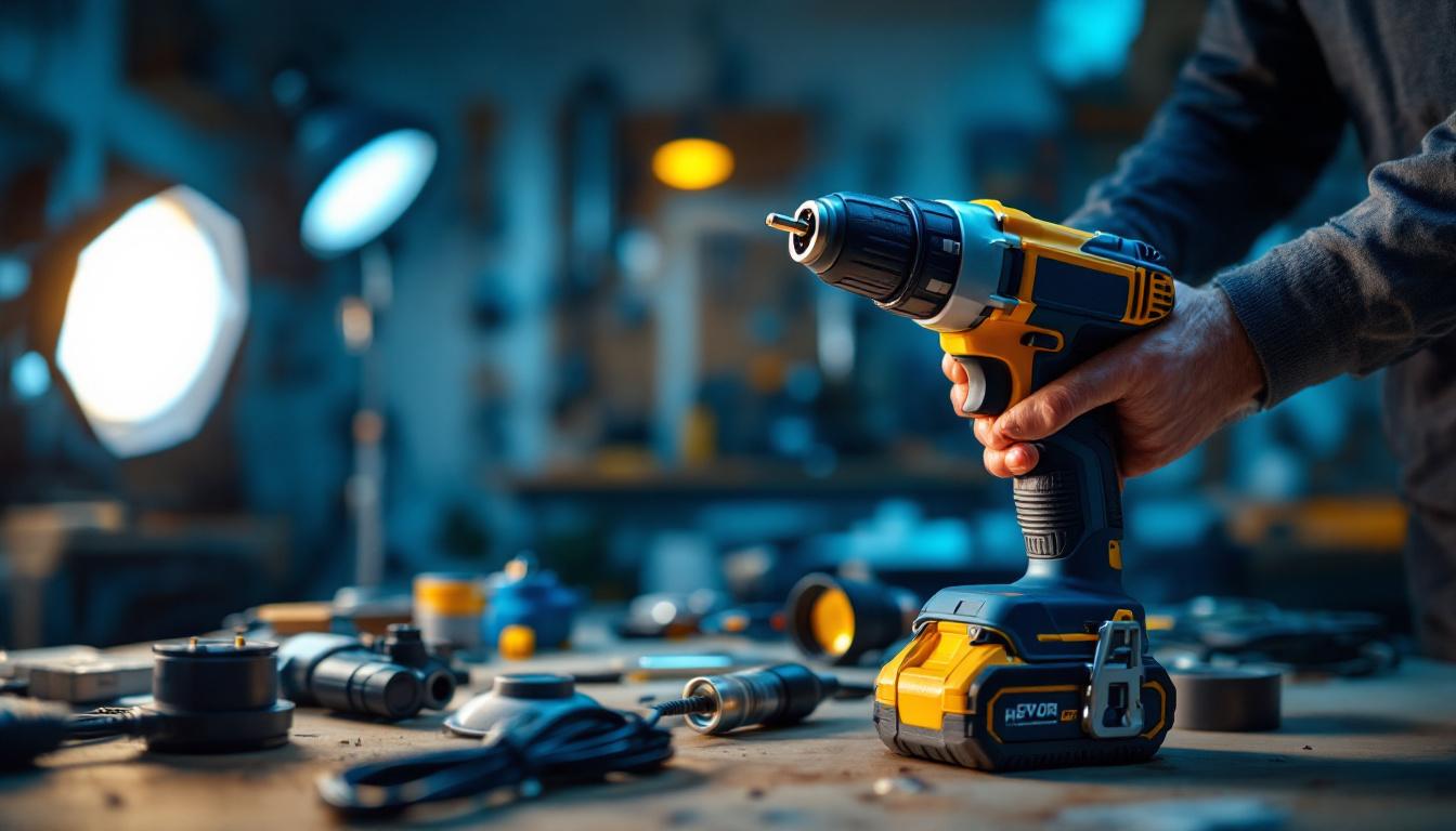 A photograph of a power tool in action