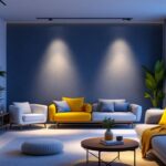 A photograph of a well-lit modern living space showcasing sleek