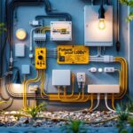 A photograph of a well-organized outdoor electrical box installation