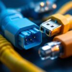 A photograph of a close-up of various electrical cable connectors arranged aesthetically