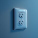 A photograph of a light switch and outlet combo installed in a modern home setting
