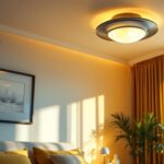 A photograph of a beautifully designed ceiling light fixture in a cozy