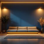 A photograph of a beautifully designed corner room featuring stylish corner lights that enhance the ambiance