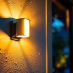 A photograph of a stylish outdoor led sconce mounted on a home exterior