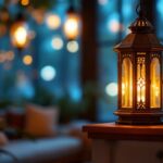 A photograph of a beautifully designed hanging lantern lamp in an inviting indoor setting