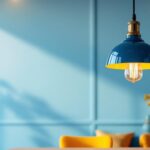 A photograph of a beautifully designed pendant light hanging in a modern interior space