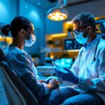 A photograph of a modern dental office featuring innovative lighting solutions