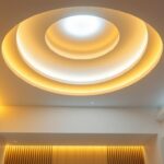A photograph of a beautifully designed ceiling light cove in a modern interior space