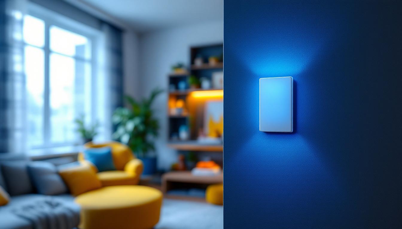 A photograph of a lighting contractor installing a sleek