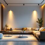 A photograph of a modern interior space showcasing newly installed pot lights