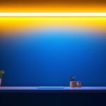 A photograph of a well-lit workspace showcasing a 4 ft led tube light installed in a modern setting