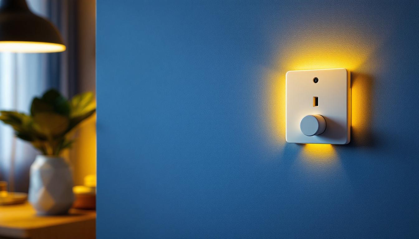 A photograph of a modern plug wall cover installed in a stylish interior setting