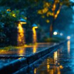 A photograph of a well-lit outdoor setting featuring waterproof can lights installed in various locations