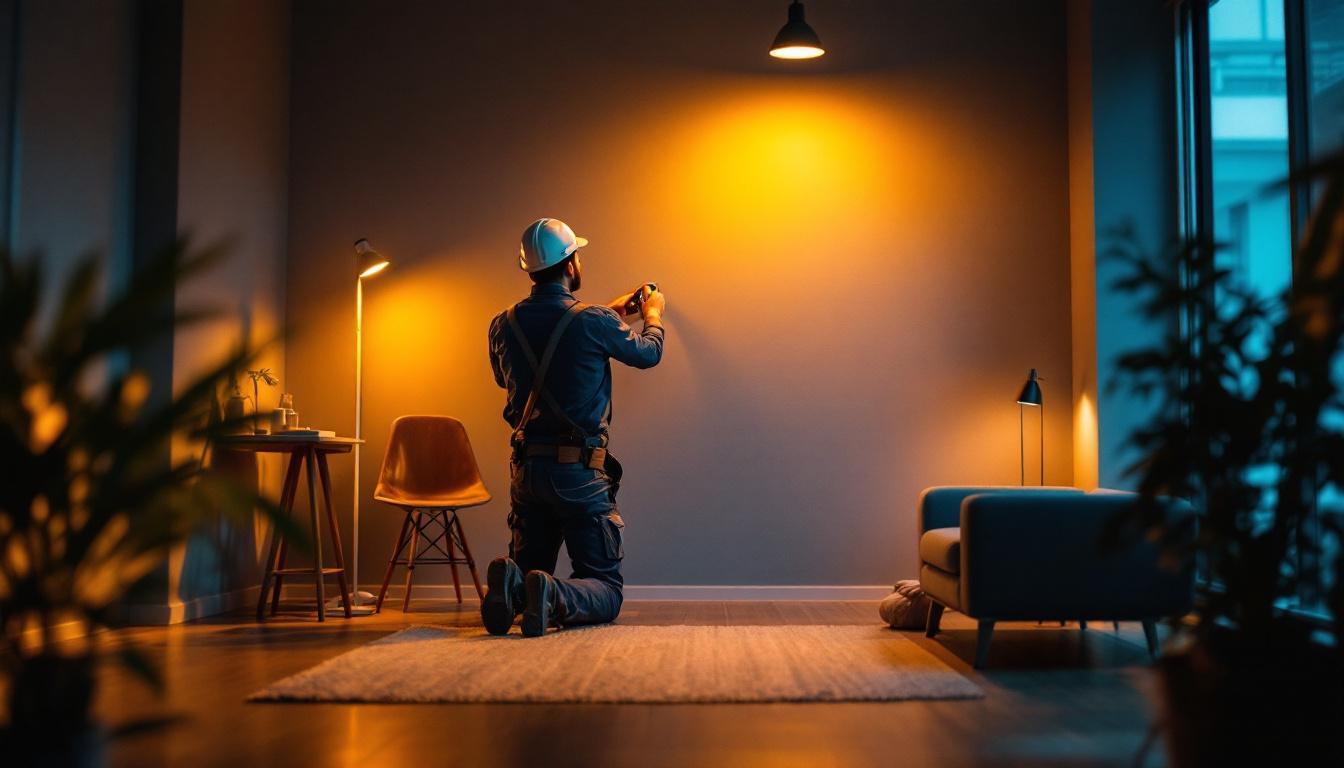 A photograph of a well-designed interior space showcasing directional can lighting in action