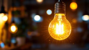 A photograph of a high-intensity discharge light bulb in use