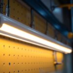 A photograph of a t5 led tube installed in a well-lit environment