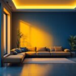 A photograph of a well-lit interior space showcasing 4-inch wafer lights installed in various settings