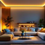 A photograph of a modern living space illuminated by stylish led can light fixtures