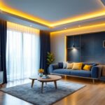A photograph of a well-designed room featuring 6-inch recessed lighting