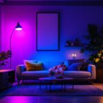 A photograph of a well-lit room showcasing various uv light fixtures in use