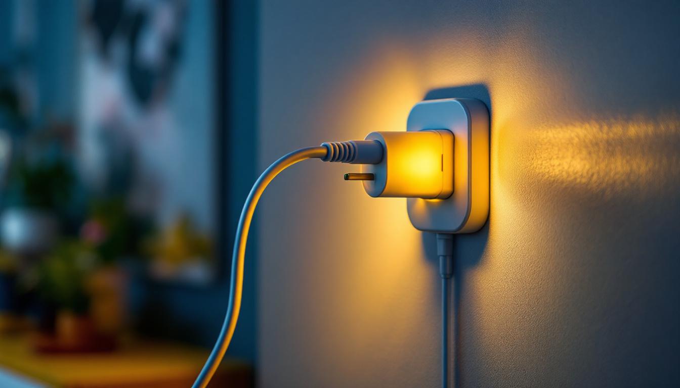 A photograph of a close-up of a 120 v plug being connected to a modern lighting fixture
