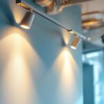 A photograph of a beautifully designed low voltage track lighting installation in a modern interior space