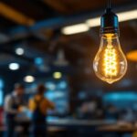 A photograph of a type g bulb e26 illuminated in a stylish lighting fixture
