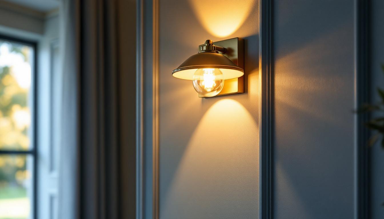A photograph of a well-designed buysmart sconce installed in a stylish interior setting