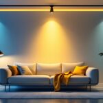 A photograph of a well-lit room showcasing various pot lights in different styles and placements